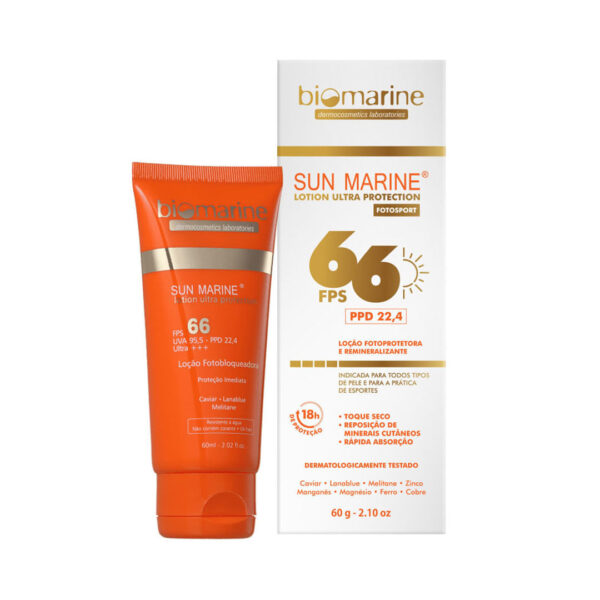 Protetor Solar Biomarine Sun Marine FPS 66 Fotosport 18 Horas Proteção 60ml - Imagem 3
